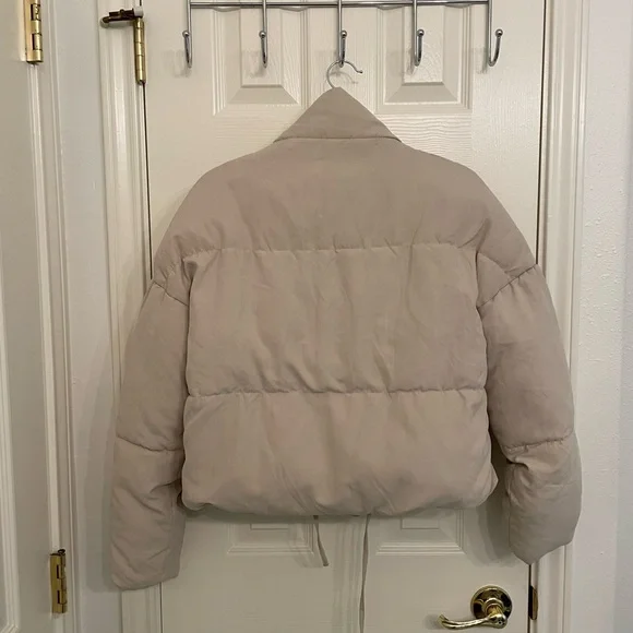 Women's Beige Puffer Jacket - Picture 2 of 3